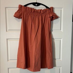 Free People Strapless Dress in Rust Orange